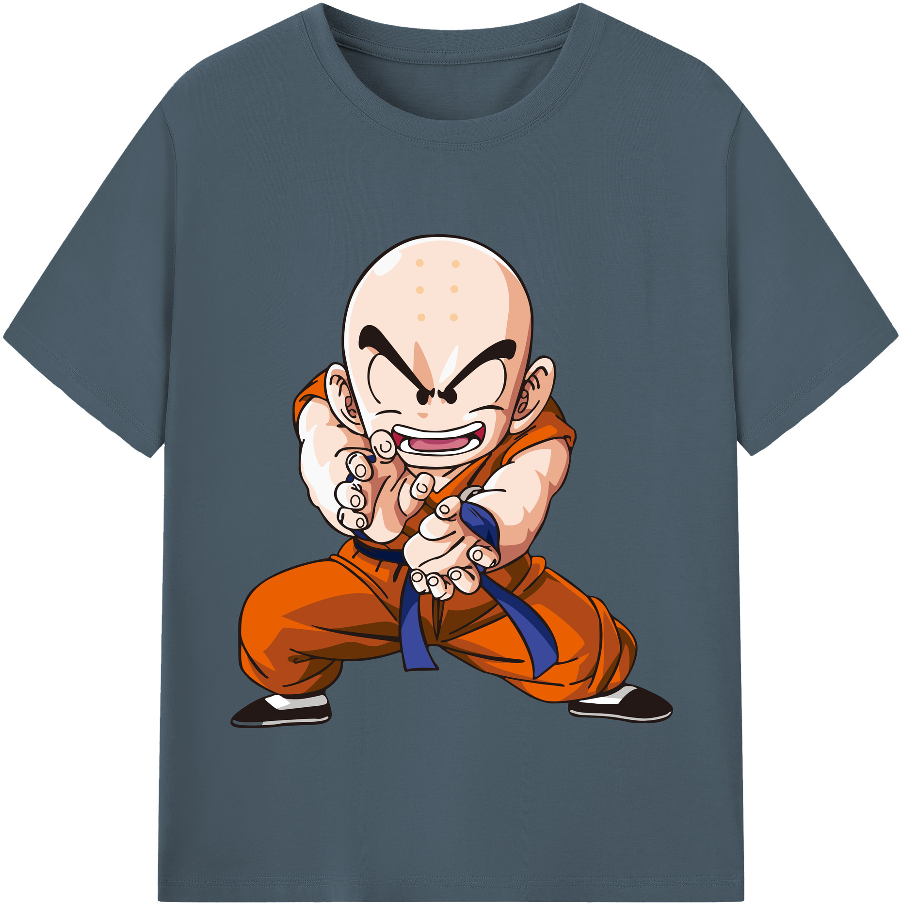 （画像用） ドラゴンボール クリリン DRAGON BALL krillin 綿100％半袖Tシャツ（フロントプリント）